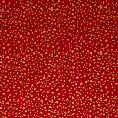 Baumwolle "Neuss" | rot | goldene Sterne